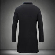 Men's Mid-length Trench Coat Fall Winter Slim Pockets Single-breasted Collar Jacket  Casual Business Comfortable Overcoat Clothing