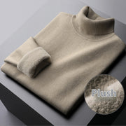 Fleece Turtle Neck Sweater Winter Warm Elegant Thick Knitted Pullover Tops Women's Clothing