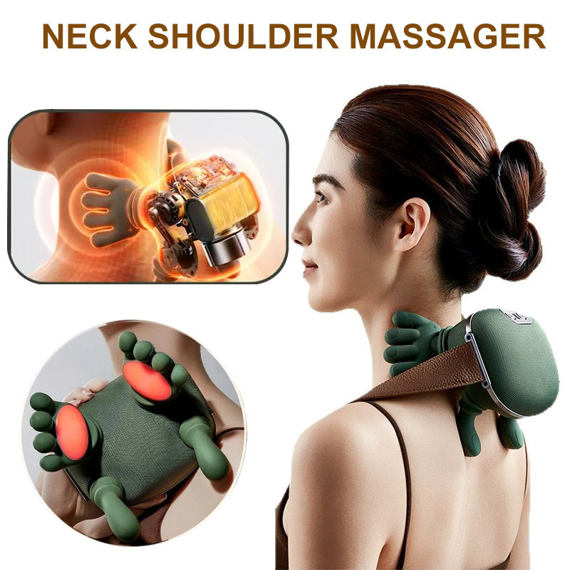 Cordless Neck, Shoulder & Back Massager – 4D Kneading + Heat Therapy